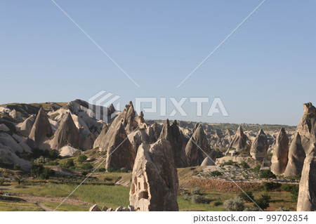 Cave houses in Uchisar village Cappadocia 99702854