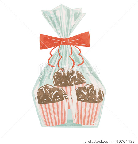 hand drawn watercolor style illustration of homemade cupcake 99704453