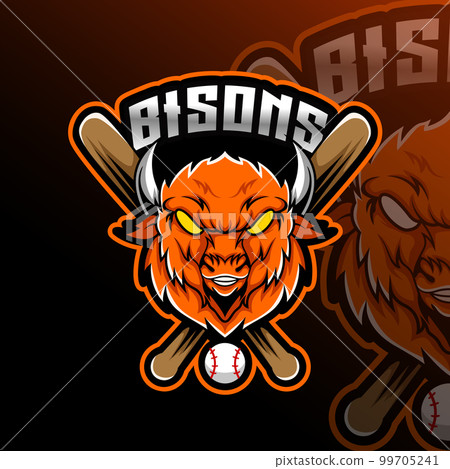 Bison Baseball Animal Team Badge Bison Baseball Animal Team Badge 99705241