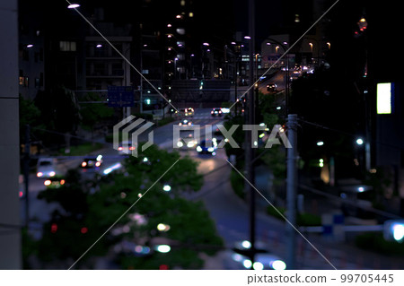 Miniature-style night view of Yamate-dori [Transportation image] 99705445
