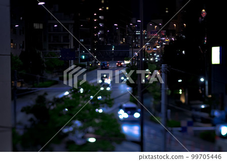 Miniature-style night view of Yamate-dori [Transportation image] 99705446