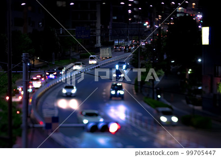 Miniature-style night view of Yamate-dori [Transportation image] 99705447