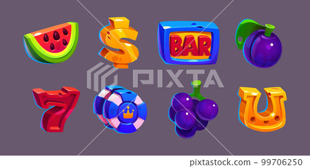 Icons for casino game, gambling slot machine 99706250