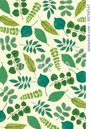 Hand-painted background material of fresh green fresh green leaves Hand-painted background material of fresh green fresh green leaves 99706547