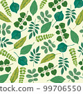 Hand-painted background material of fresh green fresh green leaves 99706550