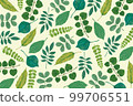 Hand-painted background material of fresh green fresh green leaves 99706551