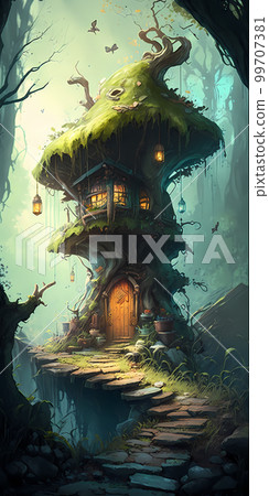 僻靜處的房子“AI生成圖像” 僻靜處的房子“AI生成圖像” 99707381