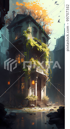 A house standing in a secluded place "AI generated image" A house standing in a secluded place "AI generated image" 99707382