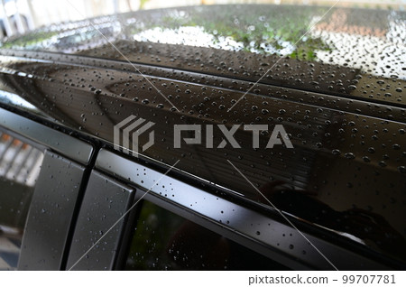 black roof car with water drop, transportation industry black roof car with water drop, transportation industry 99707781