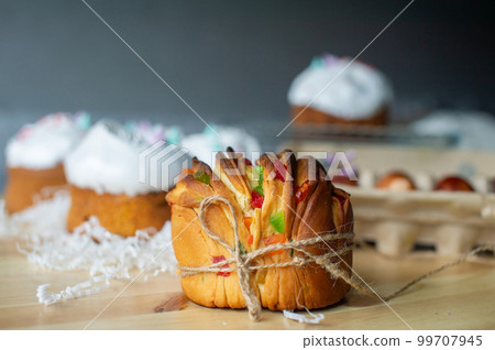 Festive kraffin with dried fruits is on the table Festive kraffin with dried fruits is on the table 99707945