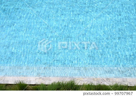swimming pool in hotel, blue texture background 99707967