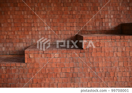 brown brick wall with staircase, construction design 99708001