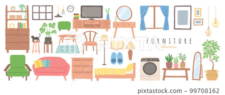 Furniture interior illustration banner Furniture interior illustration banner 99708162