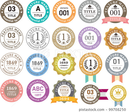 label template retro color 99708250