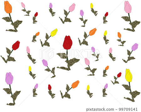 Background material of colorful tulips 99709141