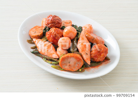 Stir Fried Fish Balls with Yentafo Sauce Stir Fried Fish Balls with Yentafo Sauce 99709154
