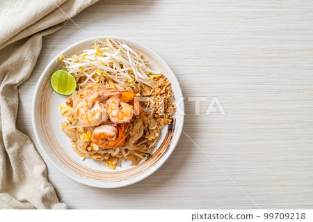 stir-fried noodles with shrimp and sprouts or Pad Thai stir-fried noodles with shrimp and sprouts or Pad Thai 99709218