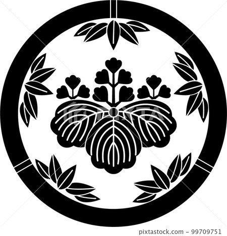 Family crest [Bamboo circle and paulownia] 99709751