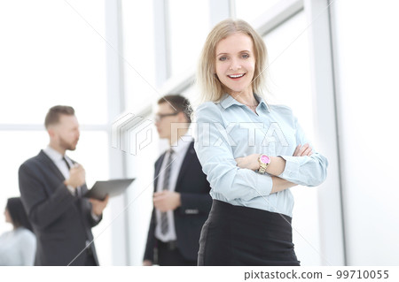 young employee standing in the lobby office 99710055