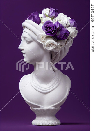 Image material: Beautiful sculpture colored with roses Image material: Beautiful sculpture colored with roses 99710497