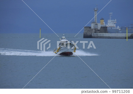 Miike Port, Omuta City, fishing boats returning to port, 99711208