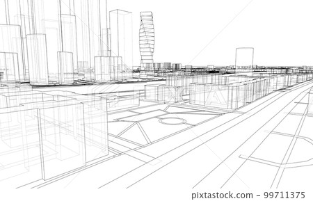 Buildings and city roads, town design Buildings and city roads, town design 99711375