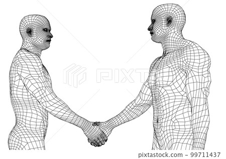 Two men shaking hands Two men shaking hands 99711437