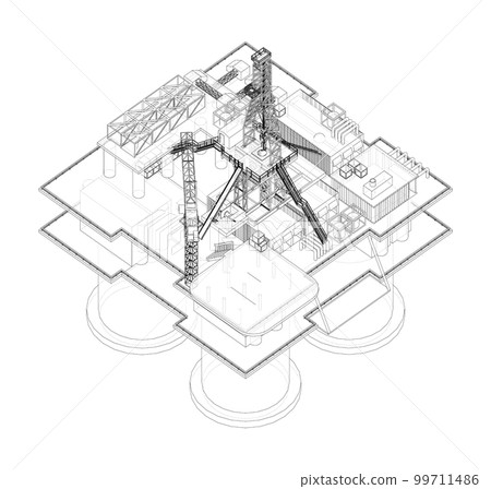 Offshore Oil Rig. 3d illustration 99711486