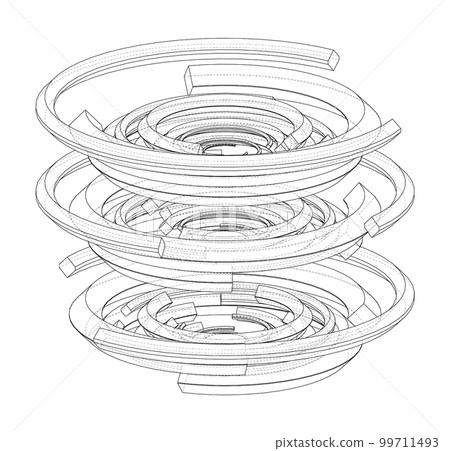 Concentric, radiating circles Concentric, radiating circles 99711493