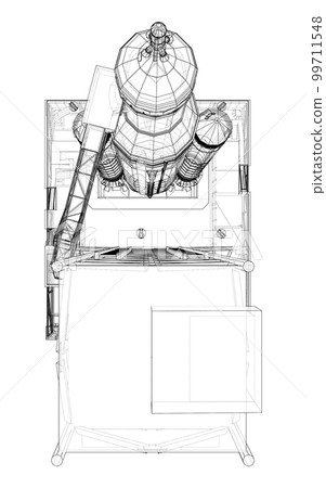 Space Rocket on launch pad Space Rocket on launch pad 99711548