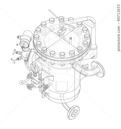 Industrial air filter with taps and pressure gauge 99711655