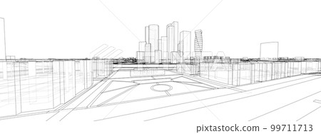 Buildings and city roads, town design Buildings and city roads, town design 99711713