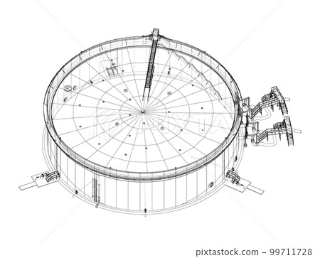 Large oil tank with floating roof 99711728