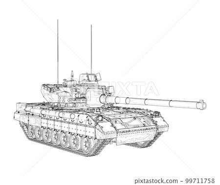 Military Tank on white 99711758