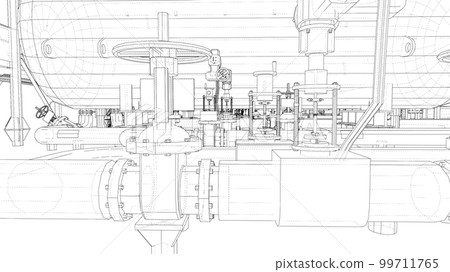 Sketch of industrial equipment Sketch of industrial equipment 99711765