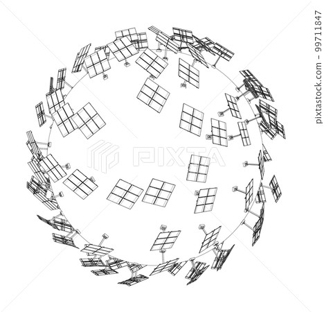 Solar Panels on Earth Concept 99711847