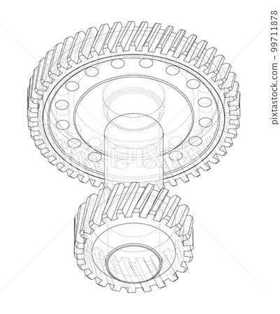 Gear wheel. 3d illustration Gear wheel. 3d illustration 99711878