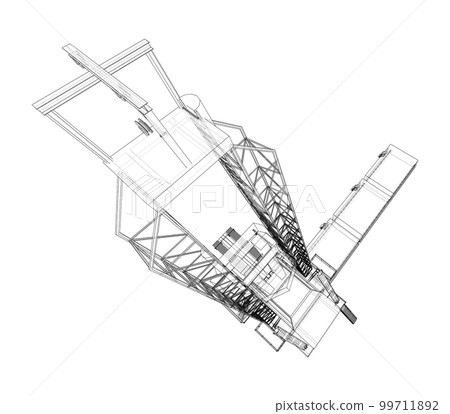 Oil rig. Wire-frame style Oil rig. Wire-frame style 99711892