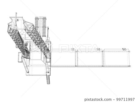 Oil rig. Wire-frame style 99711997