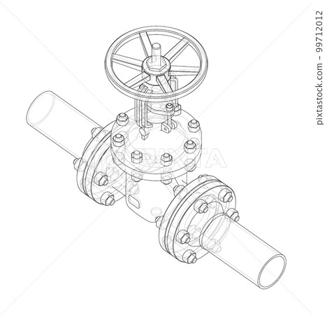 Industrial valve. 3d illustration Industrial valve. 3d illustration 99712012