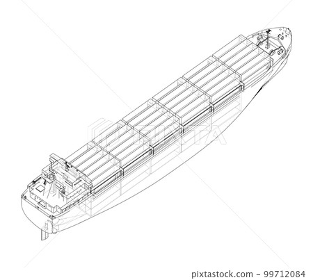 Cargo ship with containers 99712084