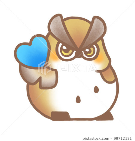 有角的貓頭鷹和心臟 99712151