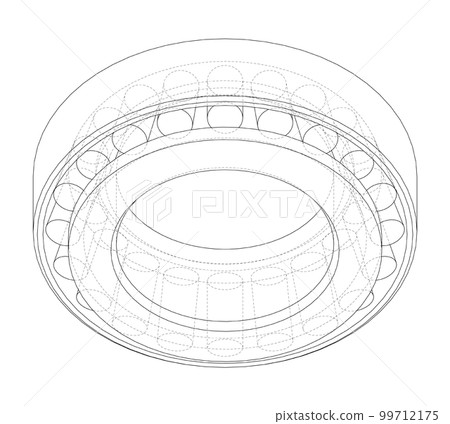 Roller bearing. 3d illustration Roller bearing. 3d illustration 99712175