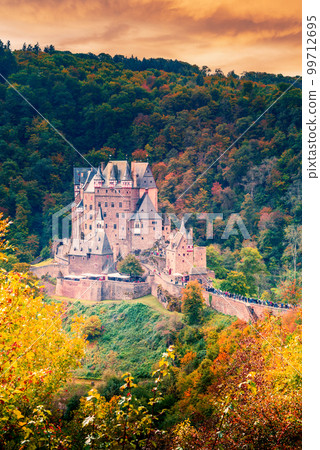 Eltz, Germany. Famous scenic Moselle Valley with castles, german destination. Eltz, Germany. Famous scenic Moselle Valley with castles, german destination. 99712695