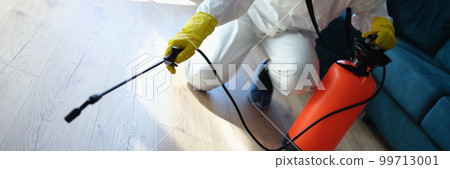 Pest and virus bacteria control contractor works in apartment 99713001