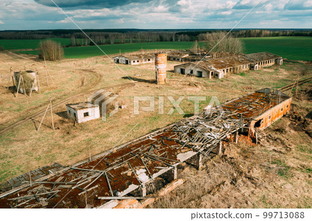 Belarus. Abandoned Barn, Shed, Cowsheds, Farm House In Chernobyl Resettlement Zone. Chornobyl Catastrophe Disasters. Dilapidated House In Belarusian Village. Whole Villages Must Be Disposed Belarus. Abandoned Barn, Shed, Cowsheds, Farm House In Chernobyl Resettlement Zone. Chornobyl Catastrophe Disasters. Dilapidated House In Belarusian Village. Whole Villages Must Be Disposed 99713088