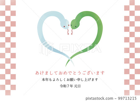 Illustration photo frame New Year's card postcard material Japanese style in 2025 99713215