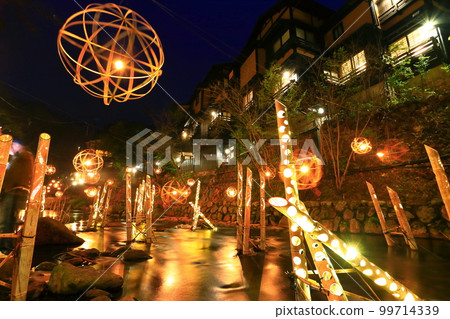 [熊本縣]黑川溫泉冬天的熱水燈 99714339