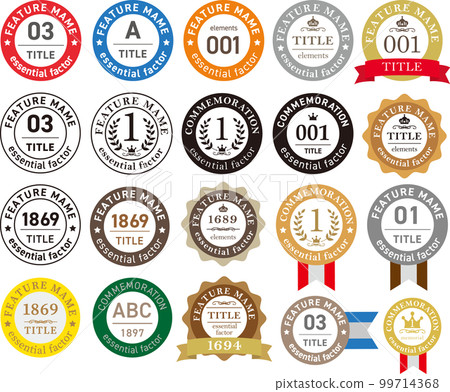 Set of mark medal labels 99714368