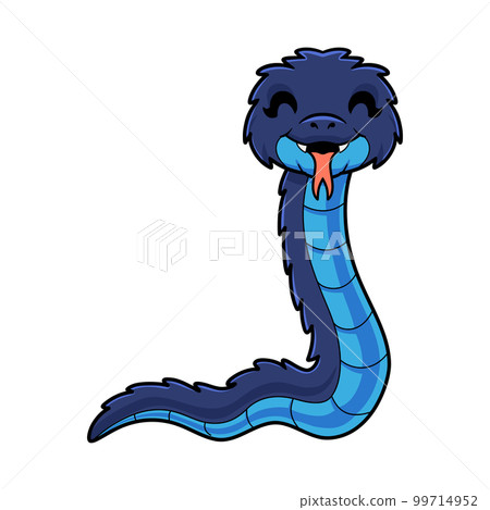 Cute blue spiny bush viper cartoon Cute blue spiny bush viper cartoon 99714952